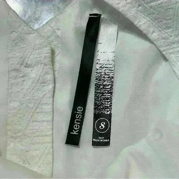 KENSIE TEXTURED FIT AND FLARE DRESS WHITE SMALL BEACH BOHO SUMMER VACATION - Picture 6 of 12